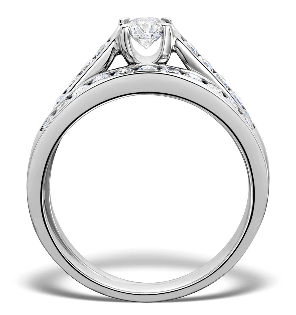 Matching Diamond Engagement and Wedding Ring 0.86ct 18K Gold - Image 2