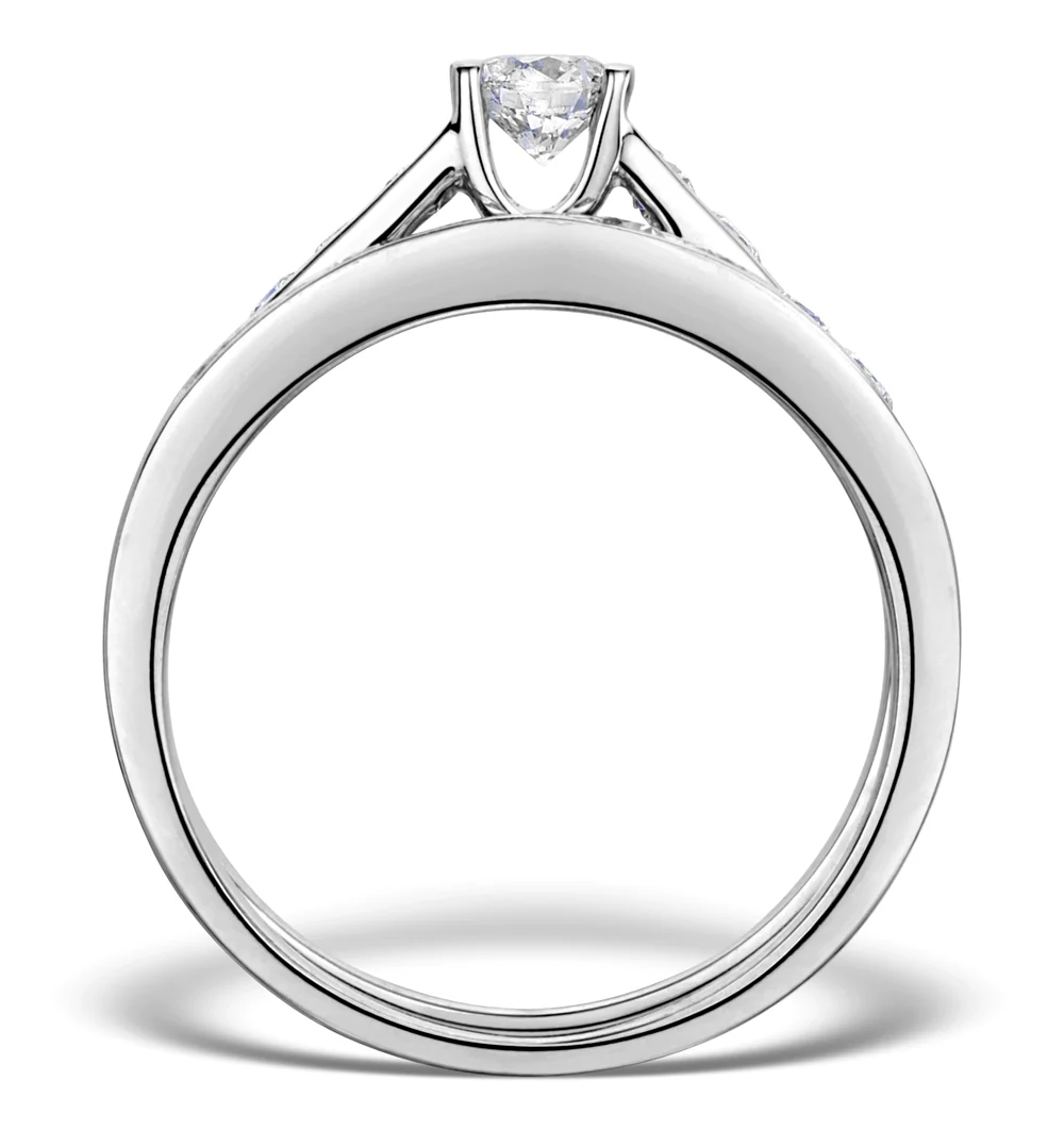 Matching Diamond Engagement and Wedding Ring 0.88ct Platinum - Image 2