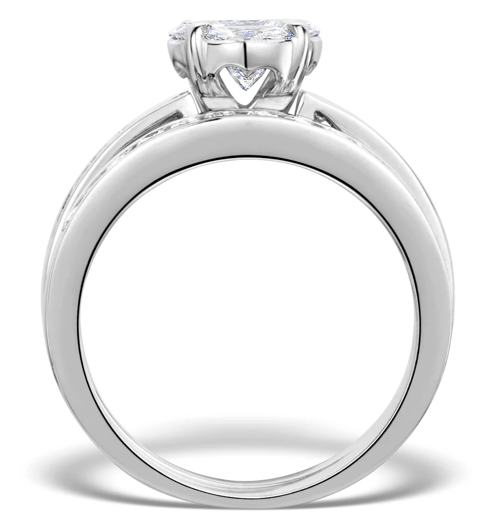 Matching Diamond Engagement and Wedding Ring 1.46ct 18K Gold - Image 2
