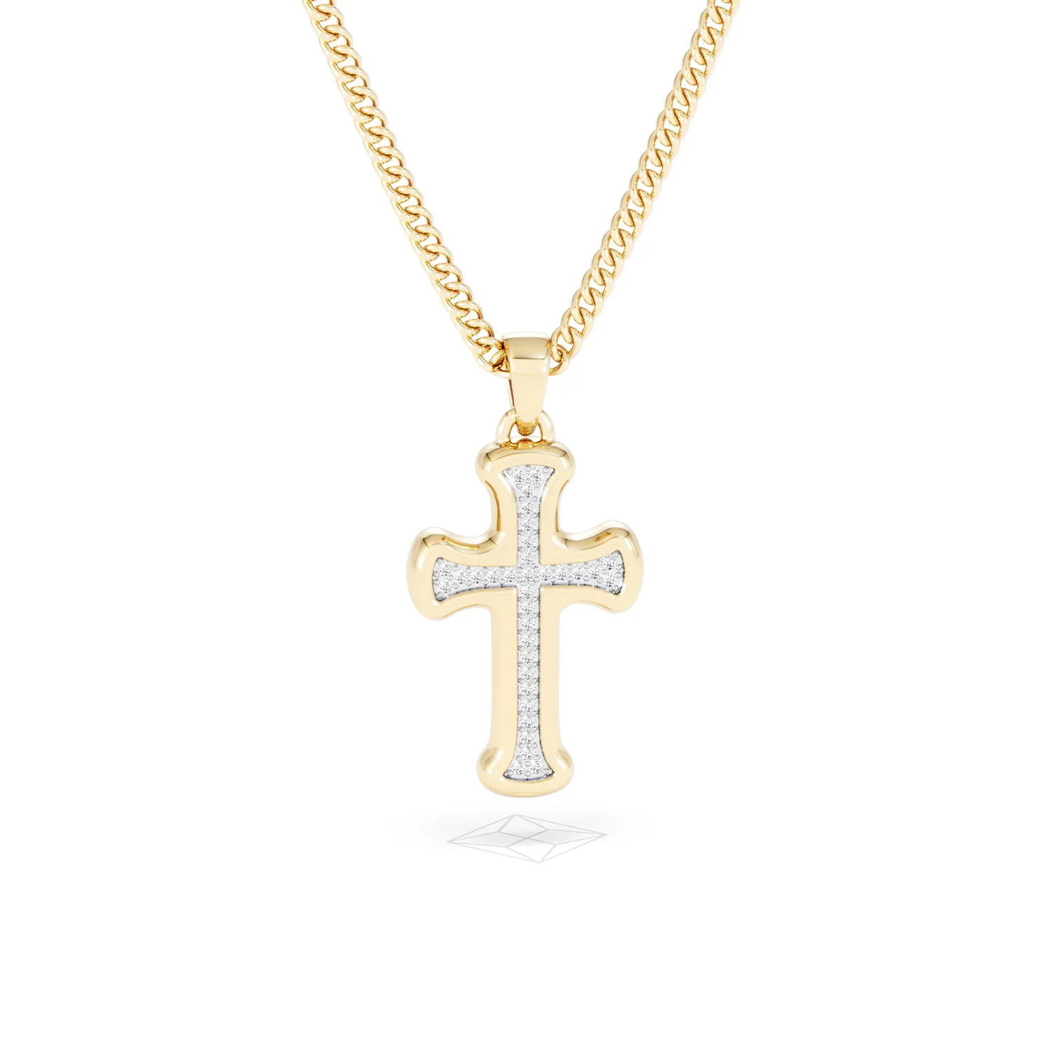Men’s 0.15ct Lab Grown Diamond Cross Pendant Necklace in 18K Gold Vermeil - Image 10