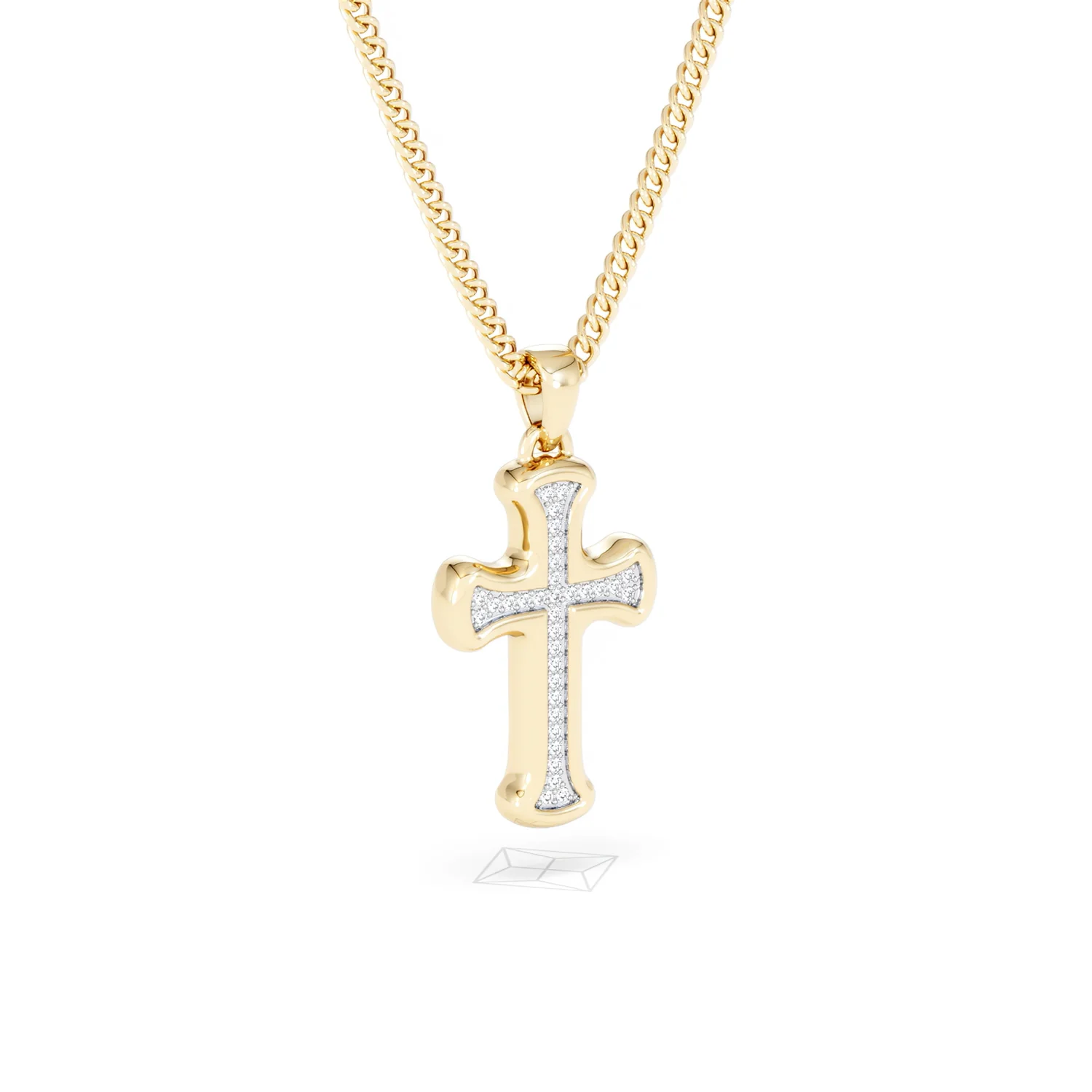 Men’s 0.15ct Lab Grown Diamond Cross Pendant Necklace in 18K Gold Vermeil - Image 15