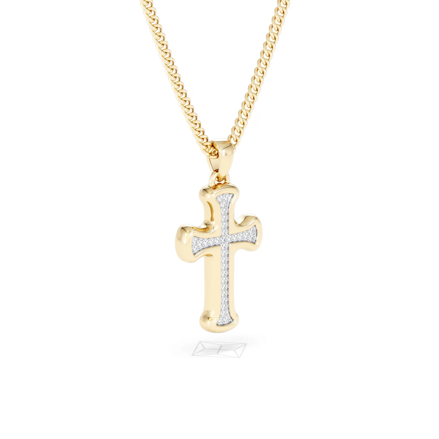 Men’s 0.15ct Lab Grown Diamond Cross Pendant Necklace in 18K Gold Vermeil - Image 16