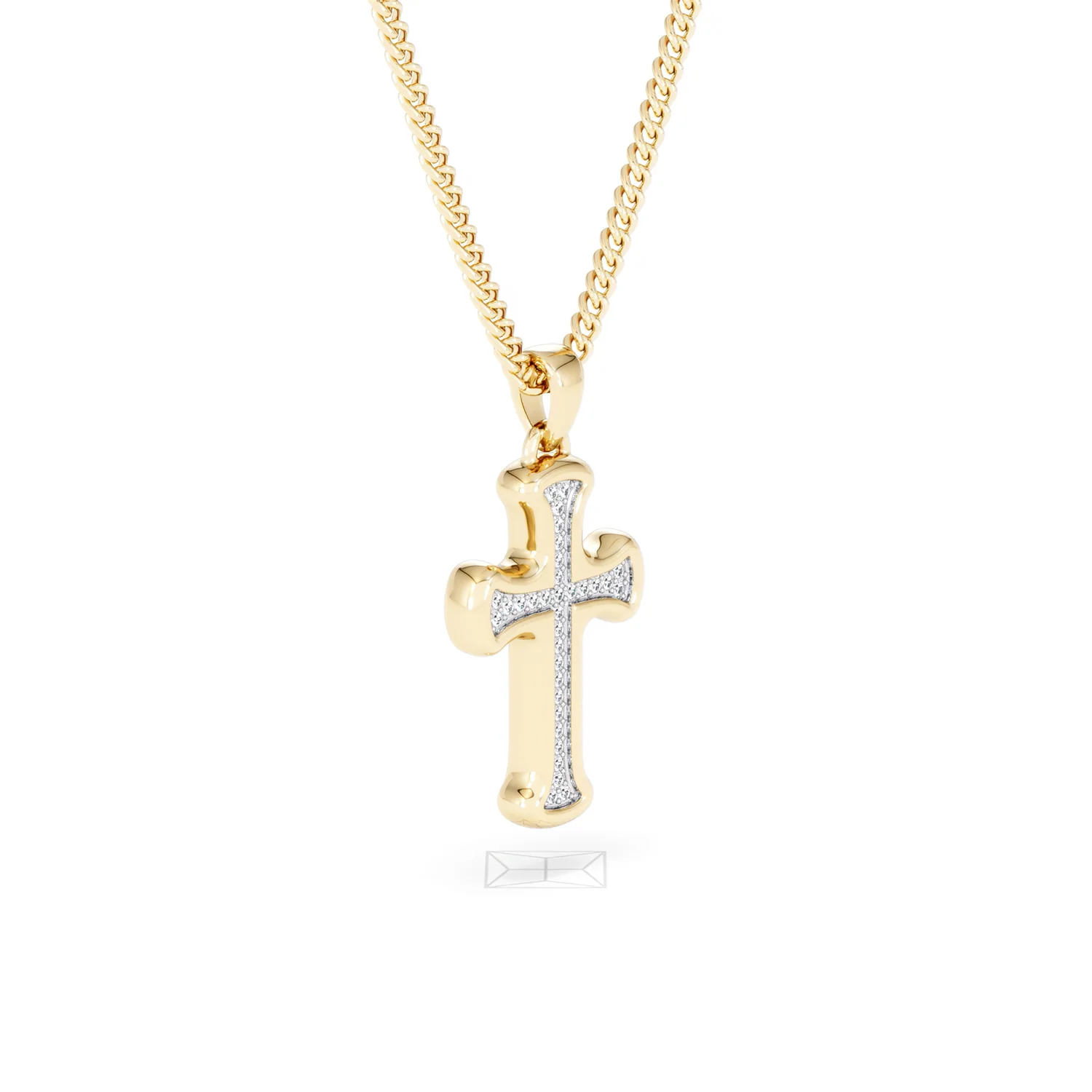 Men’s 0.15ct Lab Grown Diamond Cross Pendant Necklace in 18K Gold Vermeil - Image 18