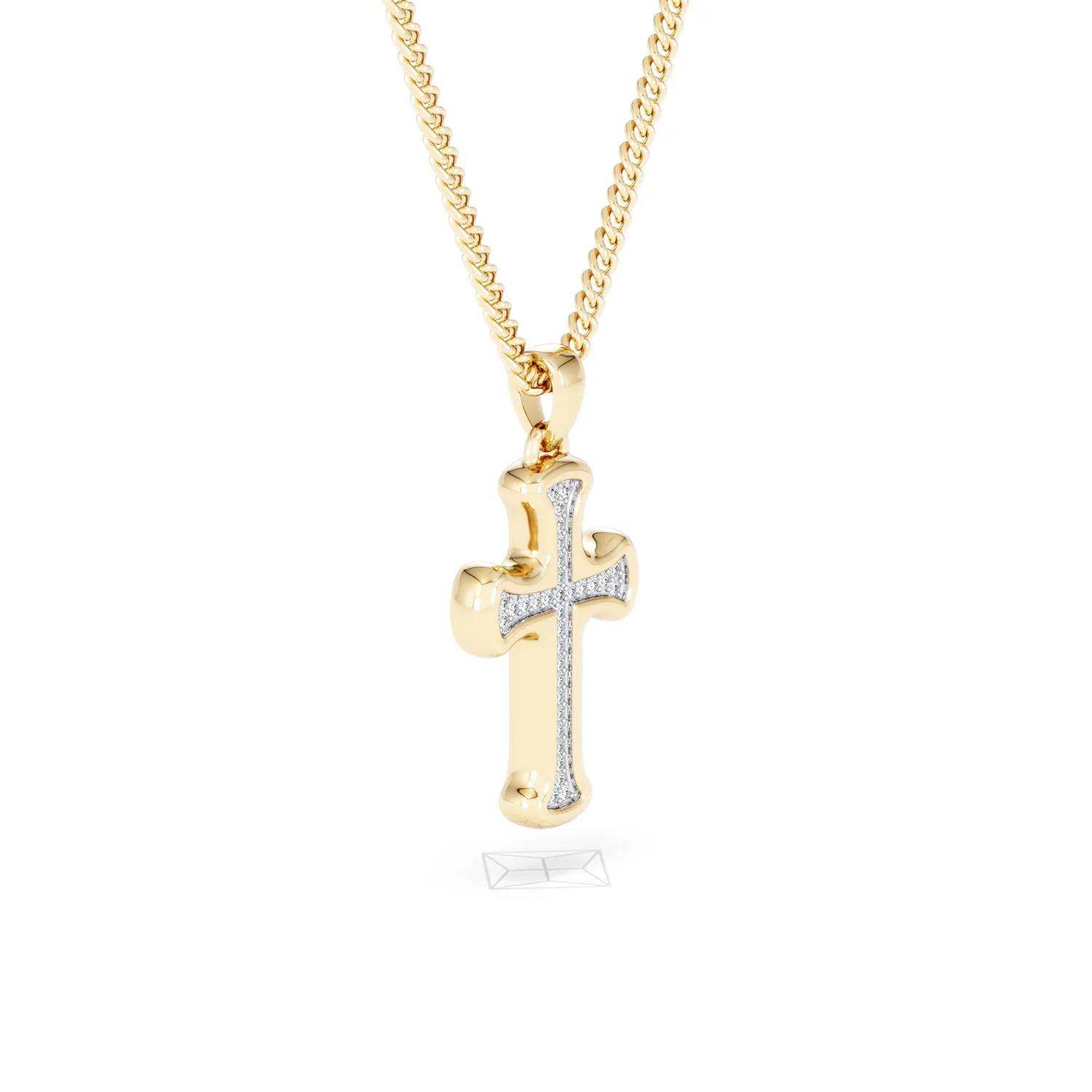 Men’s 0.15ct Lab Grown Diamond Cross Pendant Necklace in 18K Gold Vermeil - Image 19