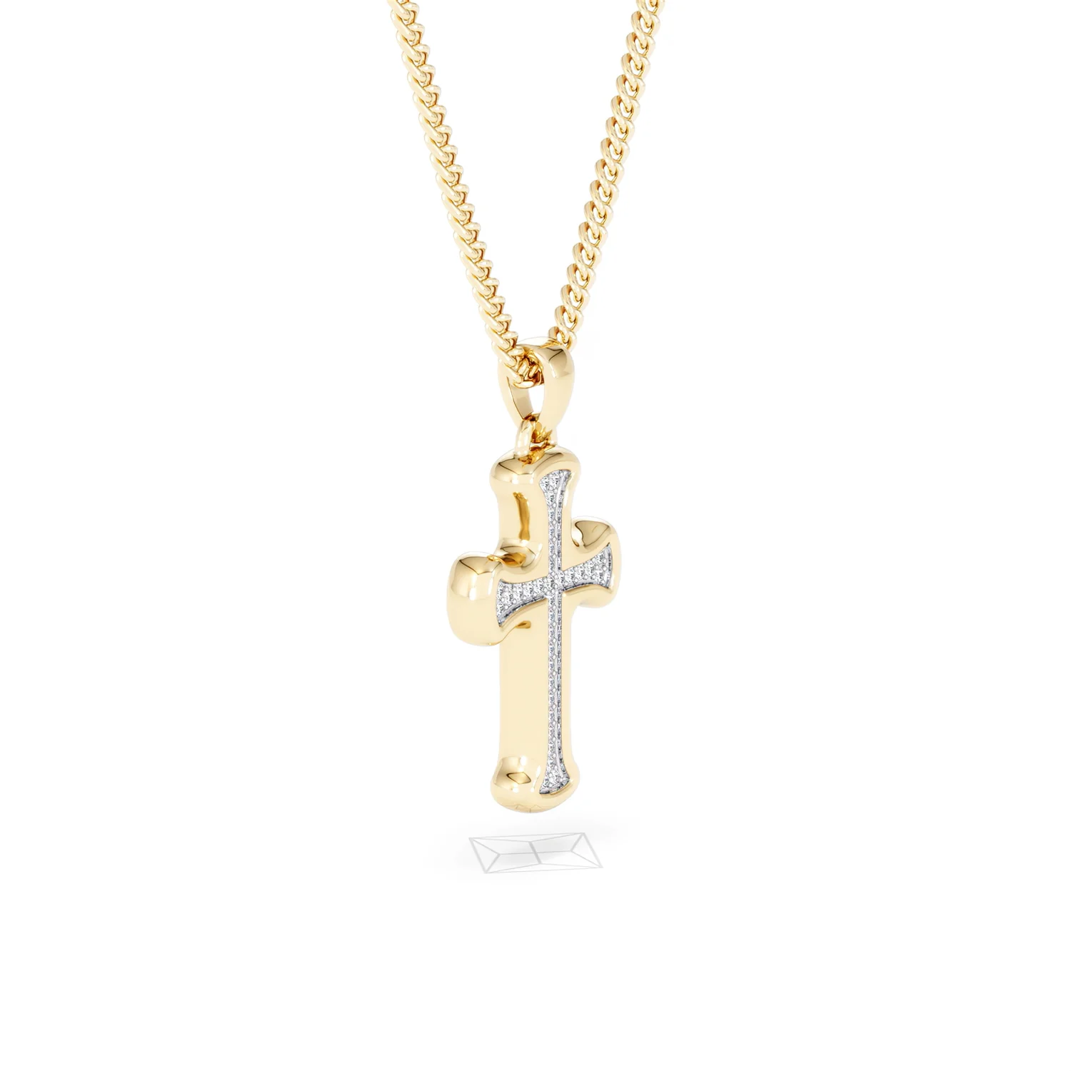 Men’s 0.15ct Lab Grown Diamond Cross Pendant Necklace in 18K Gold Vermeil - Image 20
