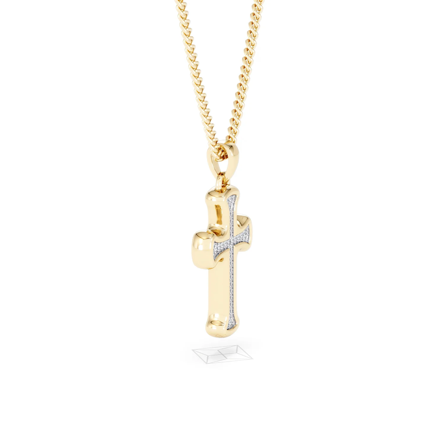 Men’s 0.15ct Lab Grown Diamond Cross Pendant Necklace in 18K Gold Vermeil - Image 22