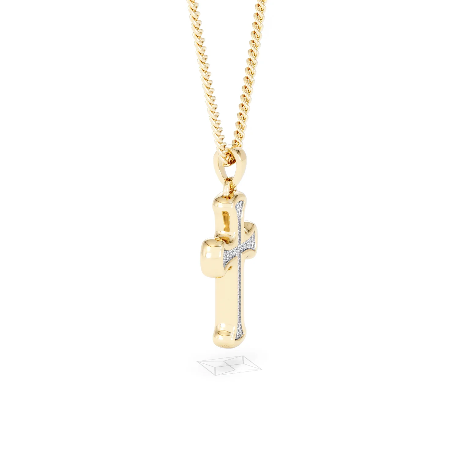 Men’s 0.15ct Lab Grown Diamond Cross Pendant Necklace in 18K Gold Vermeil - Image 23