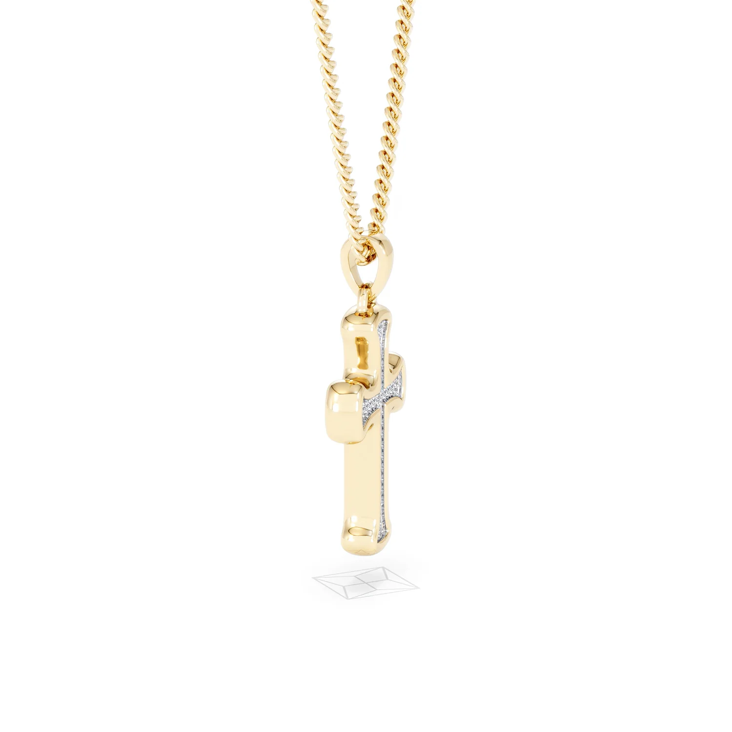 Men’s 0.15ct Lab Grown Diamond Cross Pendant Necklace in 18K Gold Vermeil - Image 24