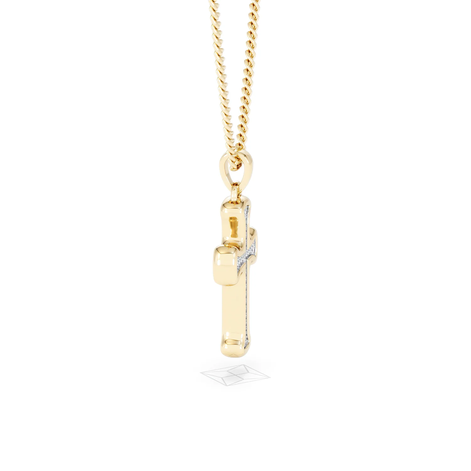 Men’s 0.15ct Lab Grown Diamond Cross Pendant Necklace in 18K Gold Vermeil - Image 25