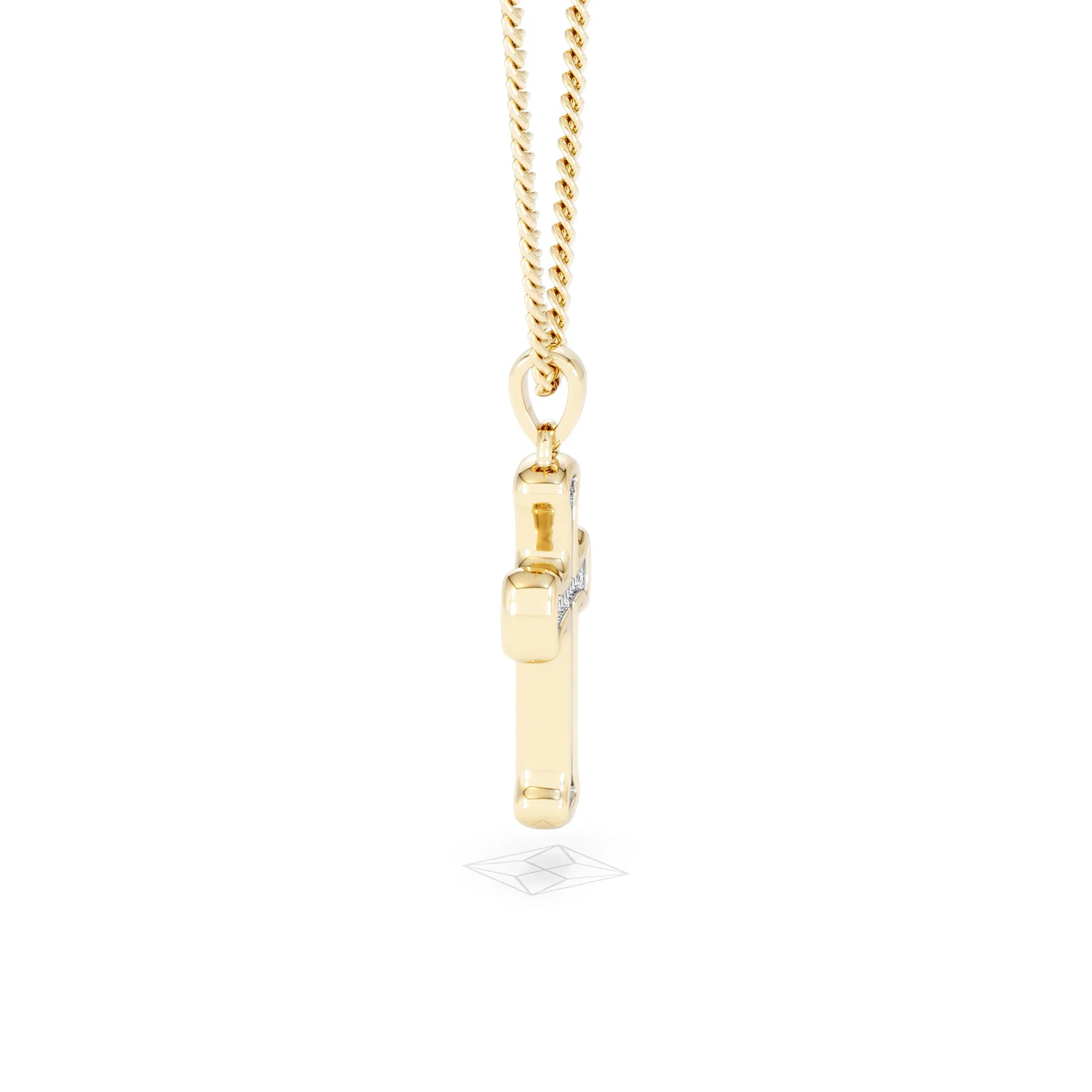 Men’s 0.15ct Lab Grown Diamond Cross Pendant Necklace in 18K Gold Vermeil - Image 26