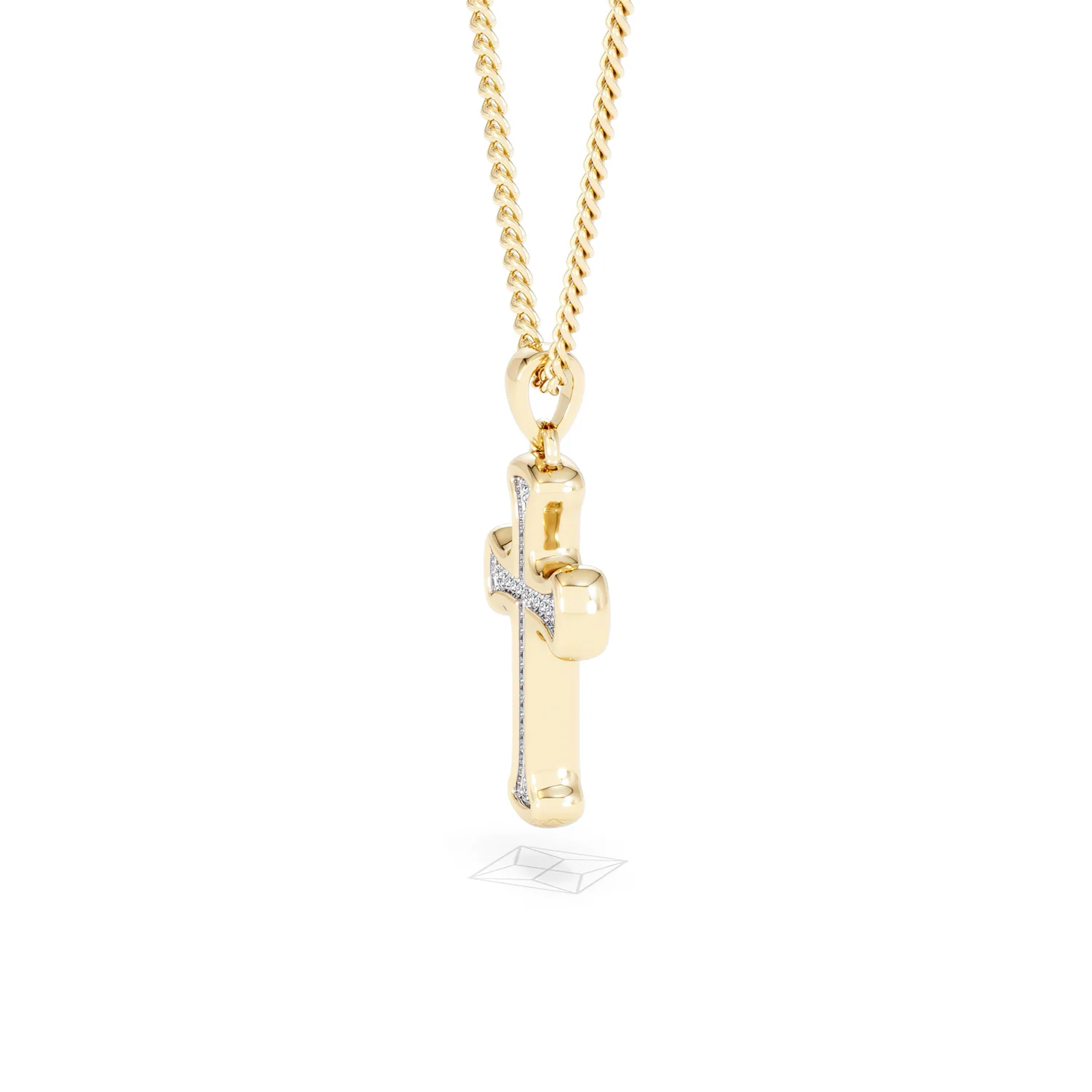 Men’s 0.15ct Lab Grown Diamond Cross Pendant Necklace in 18K Gold Vermeil - Image 72