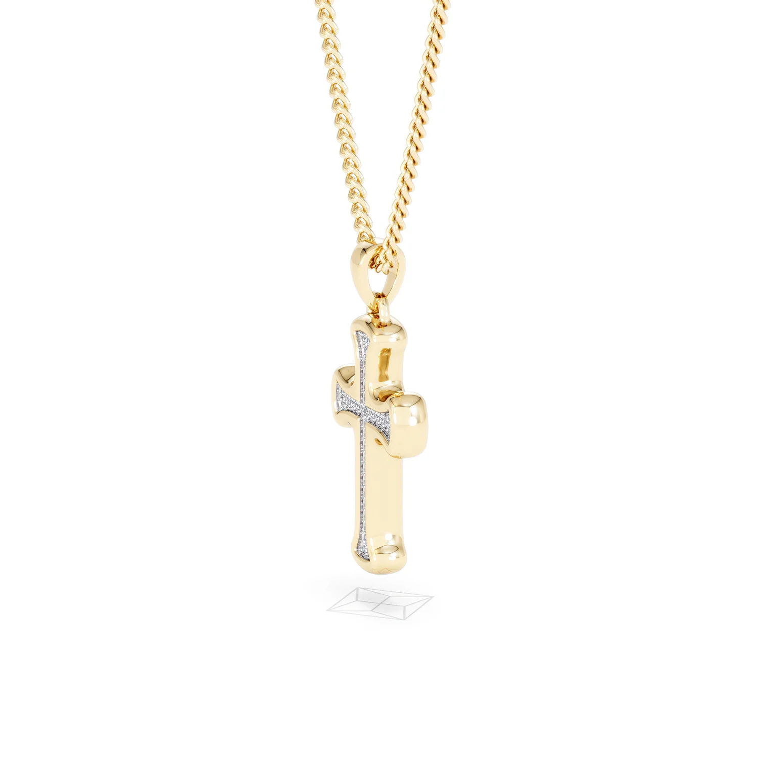 Men’s 0.15ct Lab Grown Diamond Cross Pendant Necklace in 18K Gold Vermeil - Image 73