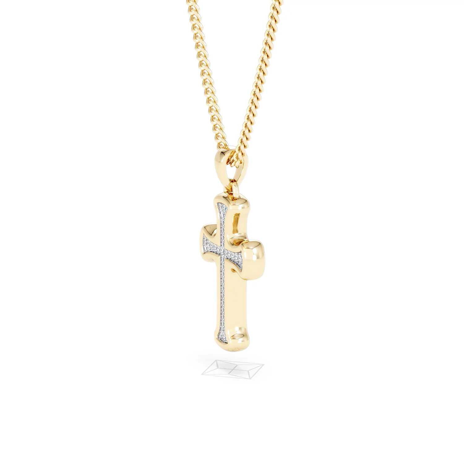 Men’s 0.15ct Lab Grown Diamond Cross Pendant Necklace in 18K Gold Vermeil - Image 74