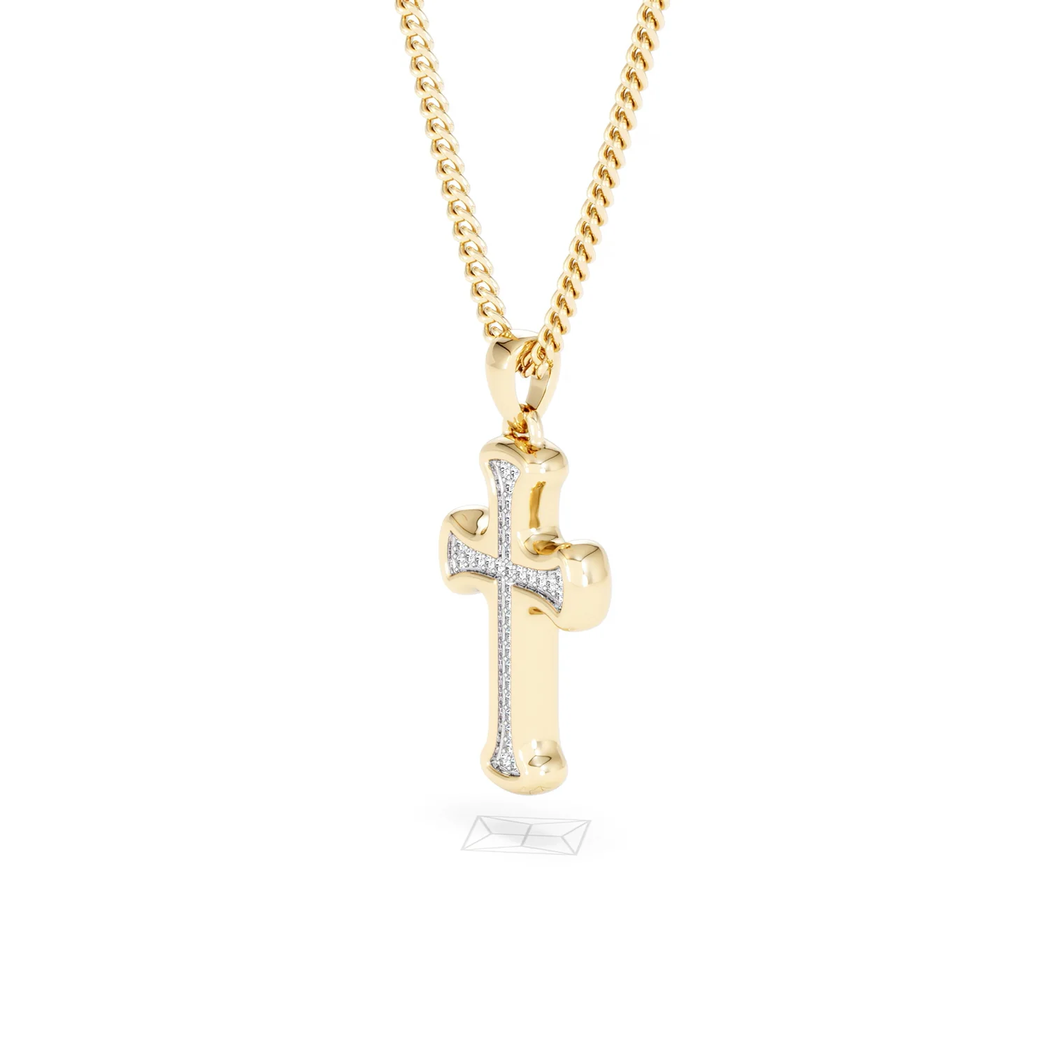 Men’s 0.15ct Lab Grown Diamond Cross Pendant Necklace in 18K Gold Vermeil - Image 76