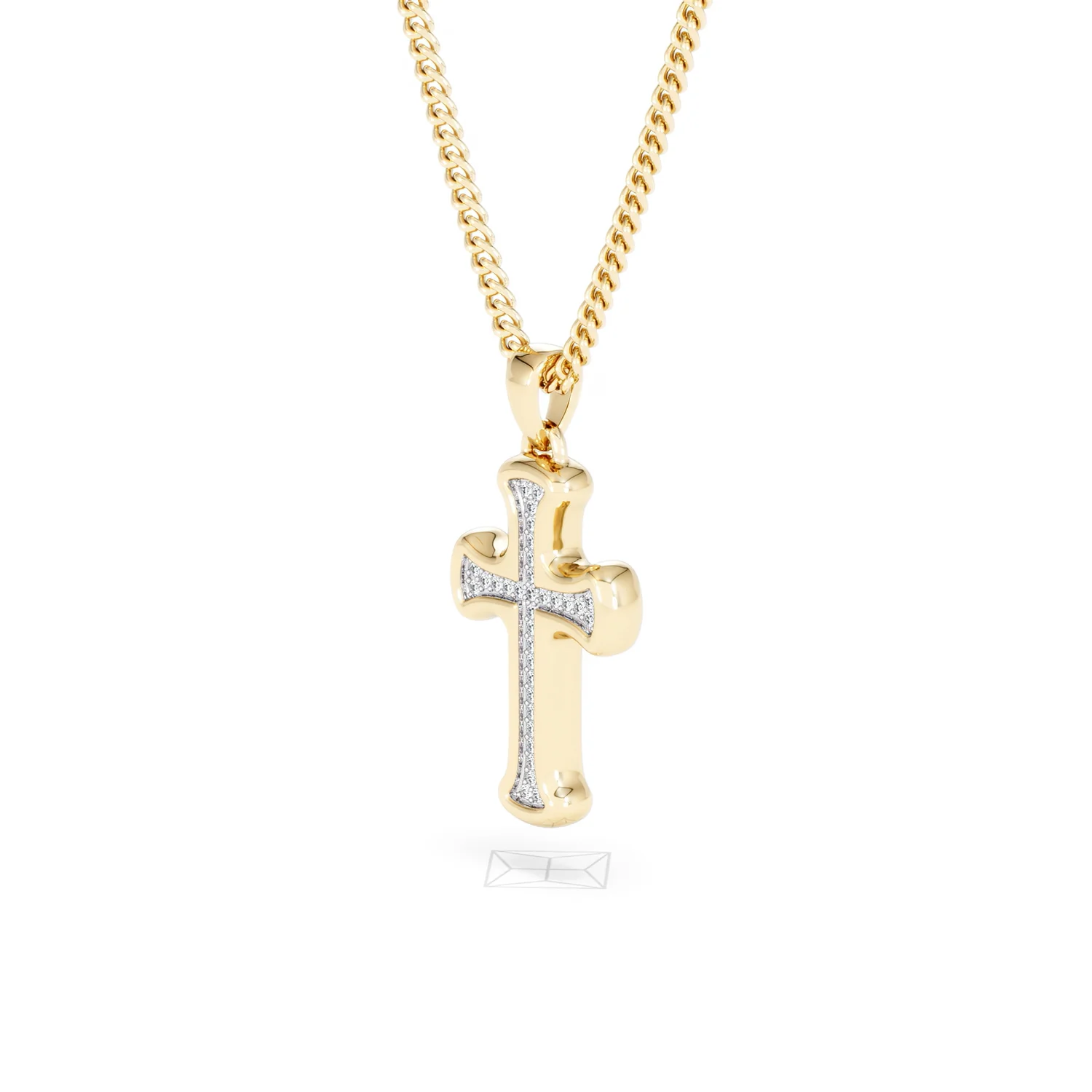 Men’s 0.15ct Lab Grown Diamond Cross Pendant Necklace in 18K Gold Vermeil - Image 77