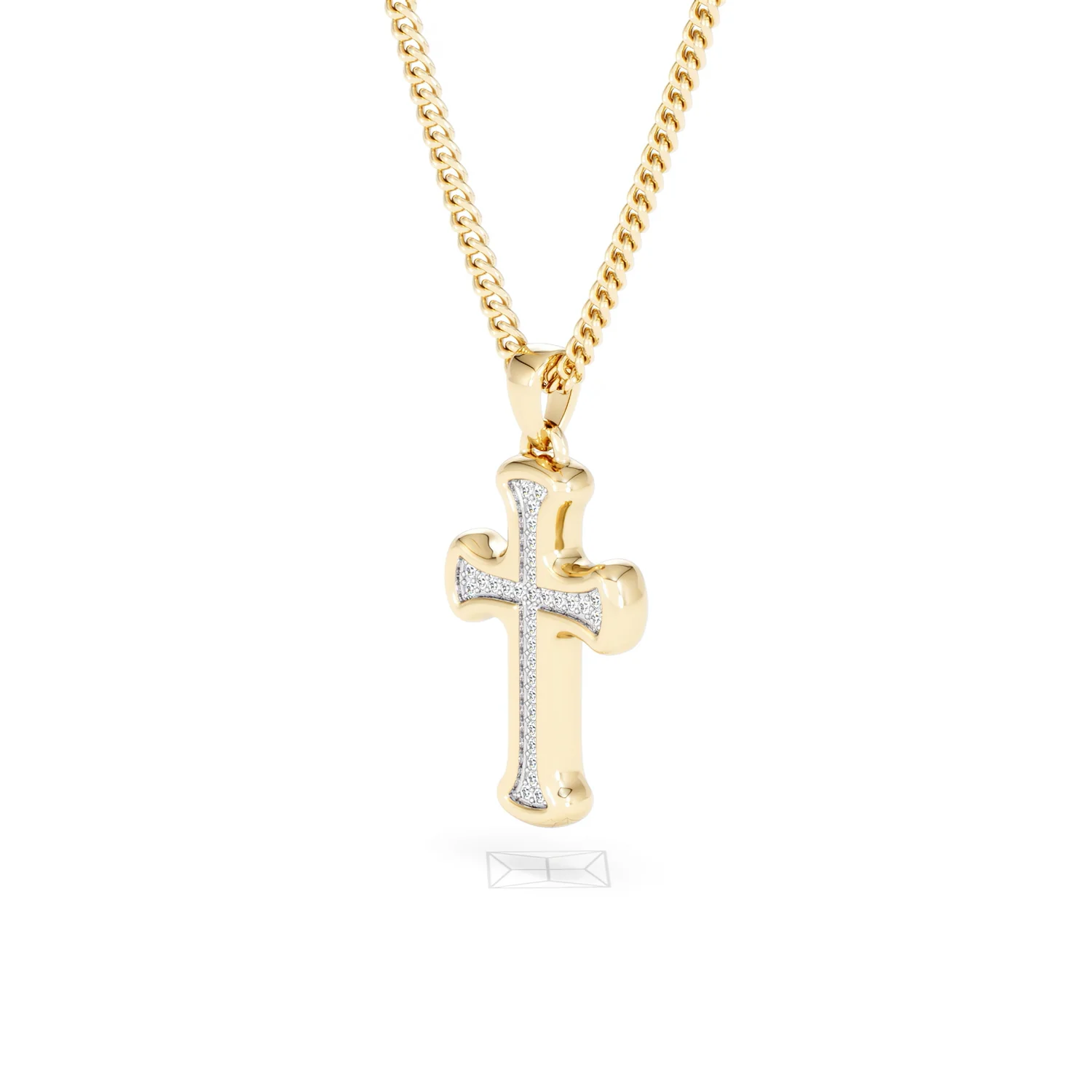 Men’s 0.15ct Lab Grown Diamond Cross Pendant Necklace in 18K Gold Vermeil - Image 78