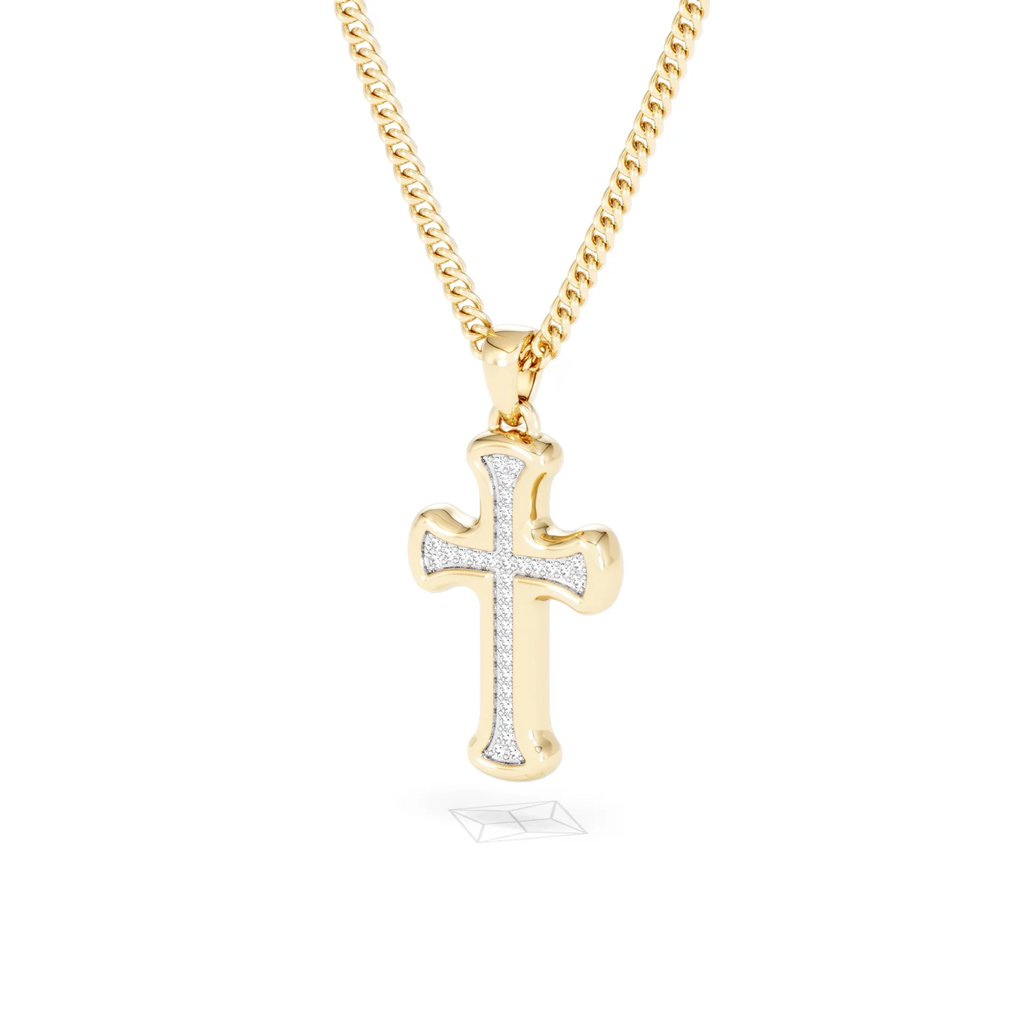 Men’s 0.15ct Lab Grown Diamond Cross Pendant Necklace in 18K Gold Vermeil - Image 81