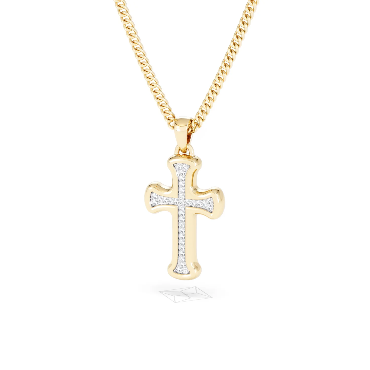 Men’s 0.15ct Lab Grown Diamond Cross Pendant Necklace in 18K Gold Vermeil - Image 83