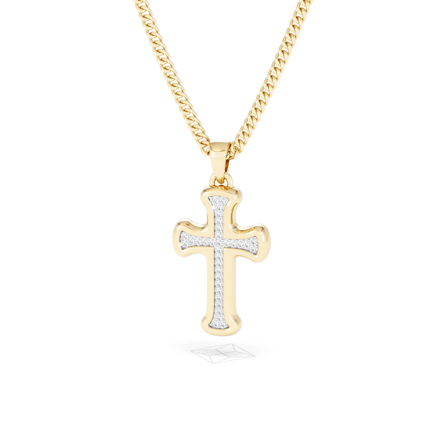 Men’s 0.15ct Lab Grown Diamond Cross Pendant Necklace in 18K Gold Vermeil - Image 84