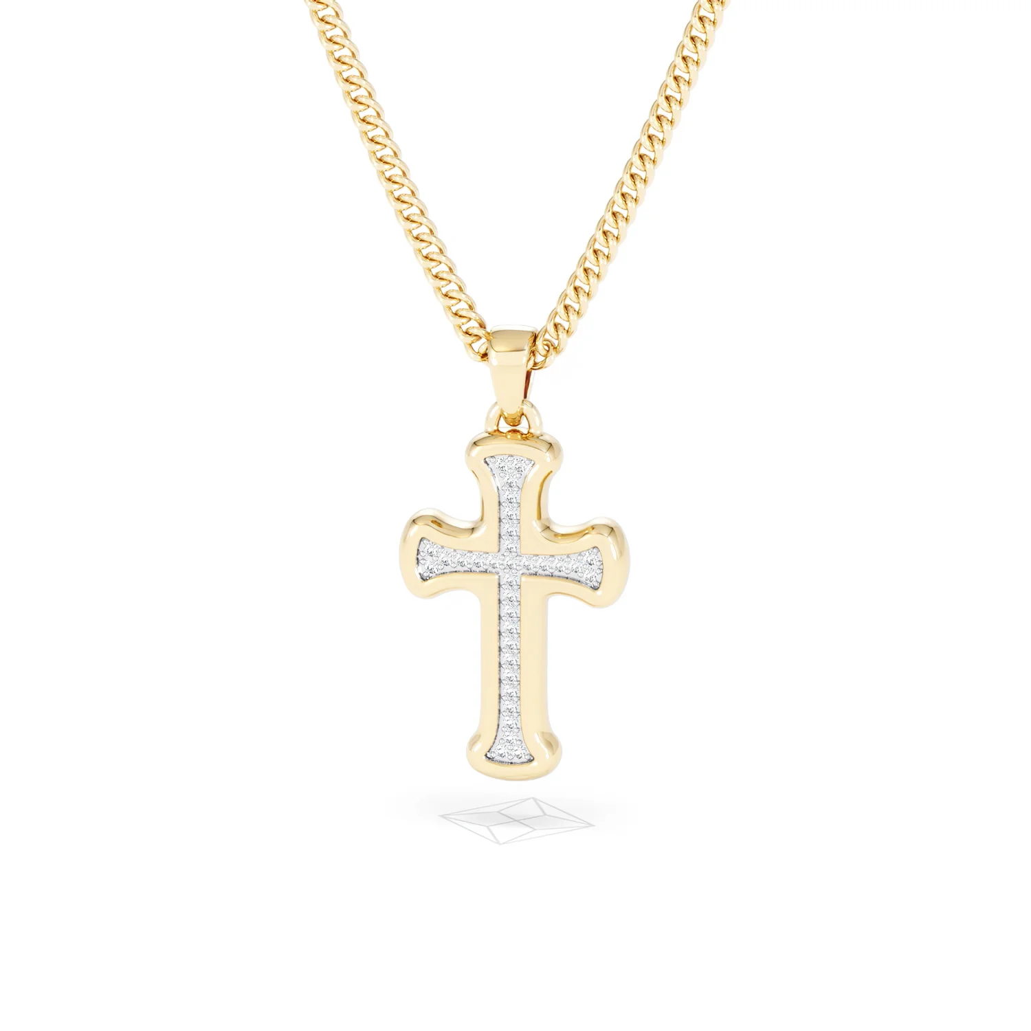 Men’s 0.15ct Lab Grown Diamond Cross Pendant Necklace in 18K Gold Vermeil - Image 85