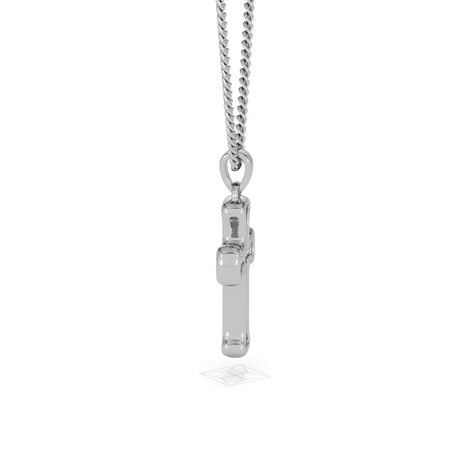 Men’s 0.15ct Lab Grown Diamond Cross Pendant Necklace in Sterling Silver - Image 27
