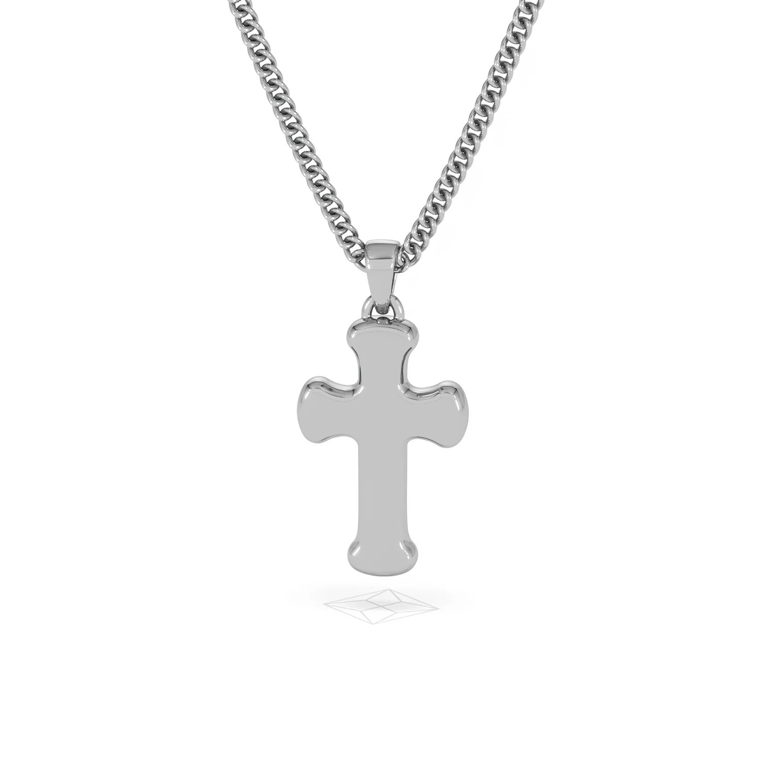 Men’s 0.15ct Lab Grown Diamond Cross Pendant Necklace in Sterling Silver - Image 47