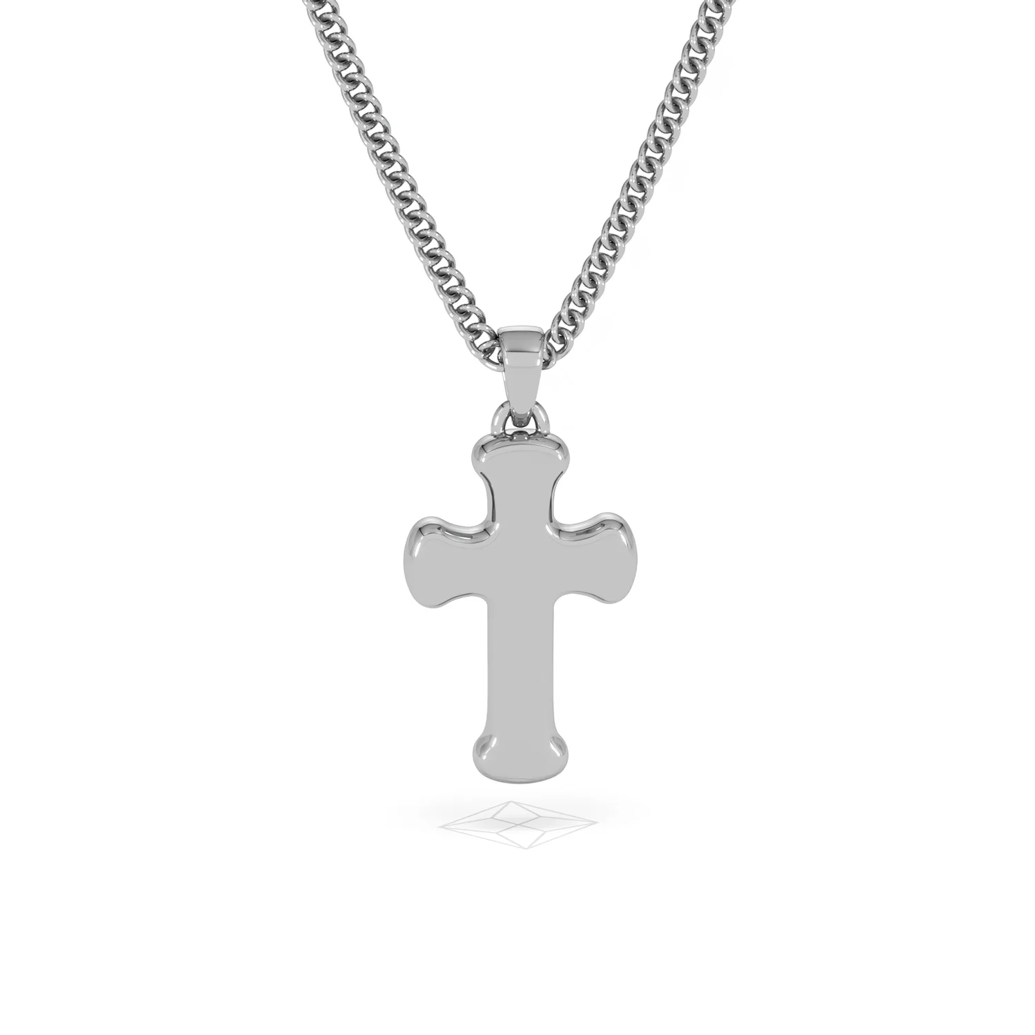 Men’s 0.15ct Lab Grown Diamond Cross Pendant Necklace in Sterling Silver - Image 50