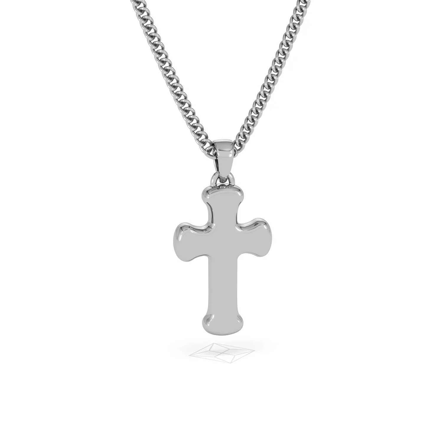 Men’s 0.15ct Lab Grown Diamond Cross Pendant Necklace in Sterling Silver - Image 52