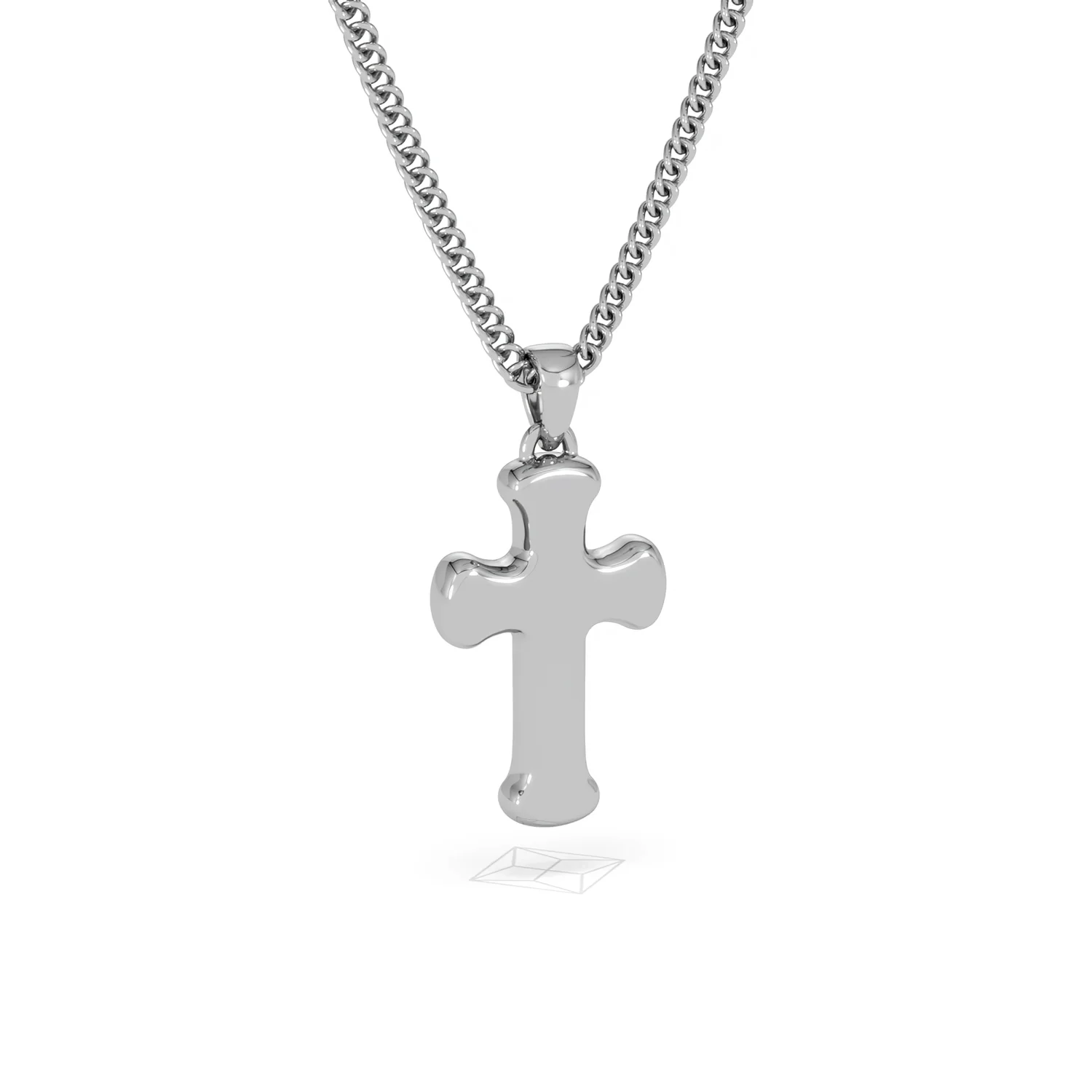 Men’s 0.15ct Lab Grown Diamond Cross Pendant Necklace in Sterling Silver - Image 54