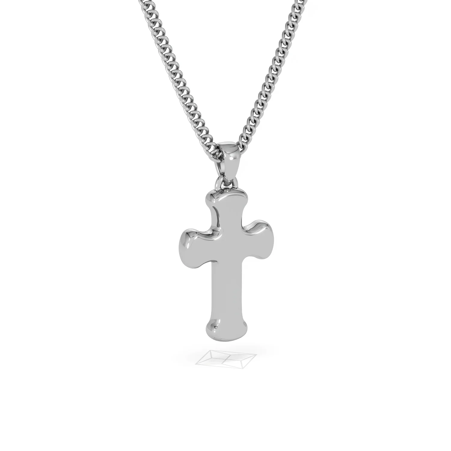 Men’s 0.15ct Lab Grown Diamond Cross Pendant Necklace in Sterling Silver - Image 55