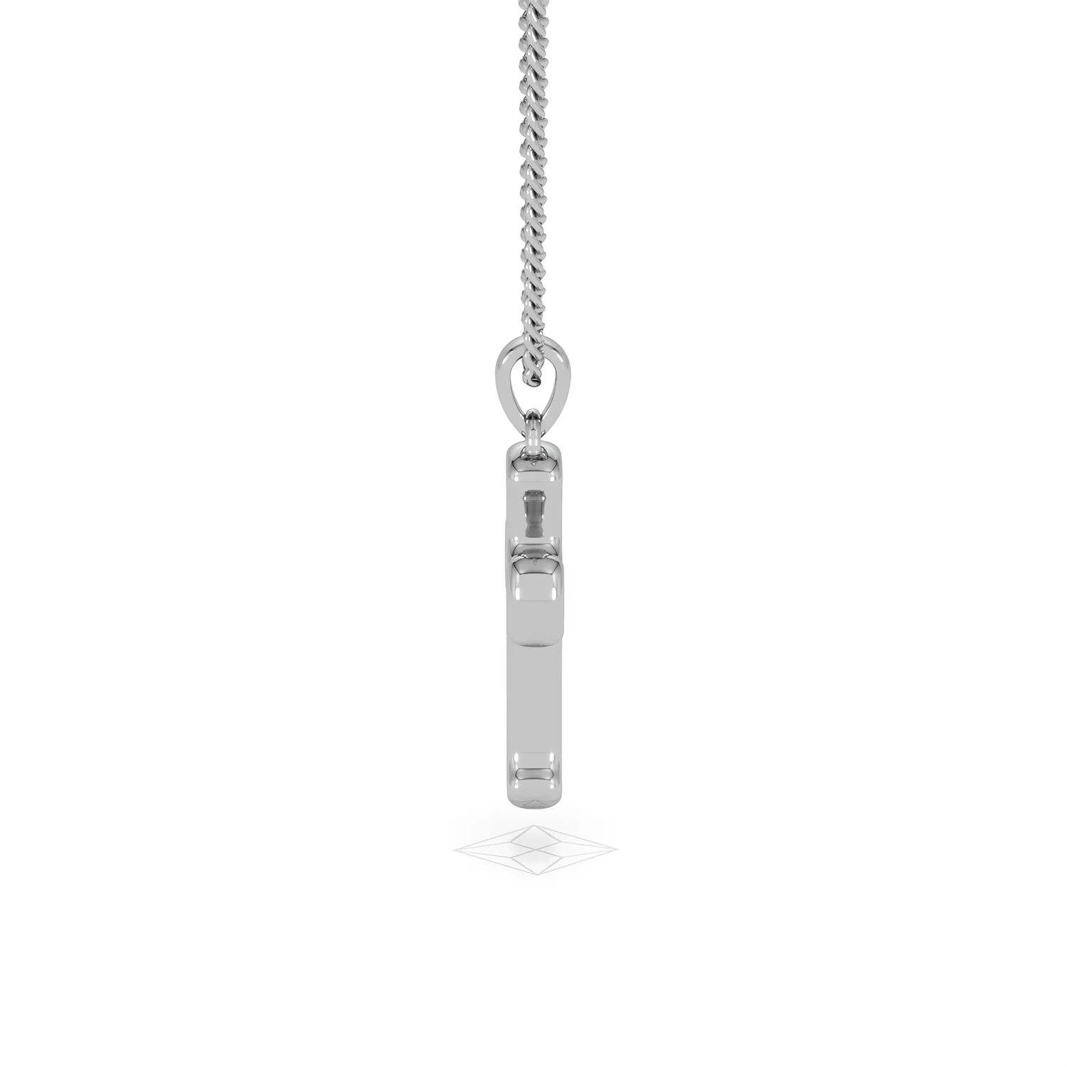 Men’s 0.15ct Lab Grown Diamond Cross Pendant Necklace in Sterling Silver - Image 69