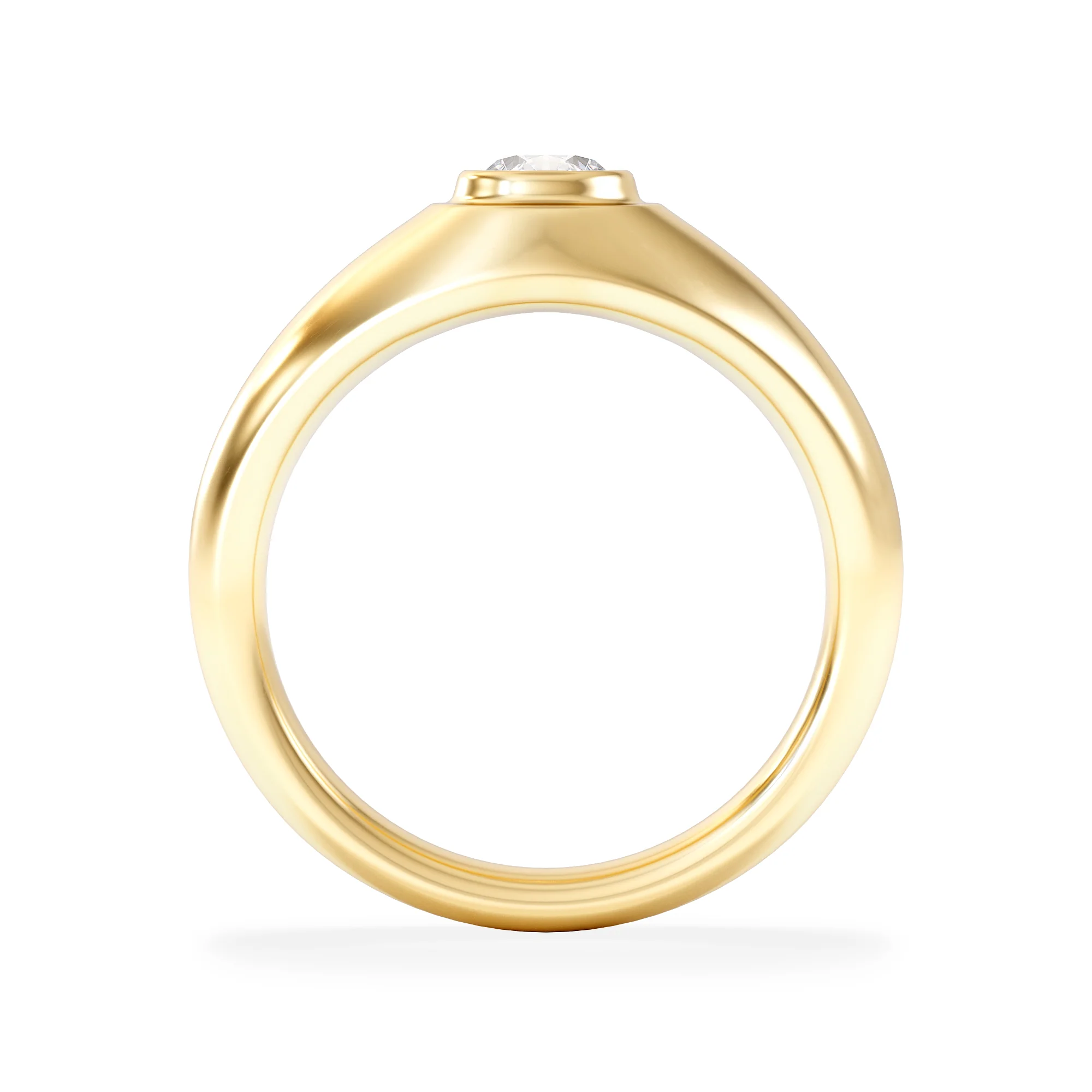 Axis Men's Lab Diamond Signet Ring 0.50ct Round Cut Set in 9k Gold - Image 3