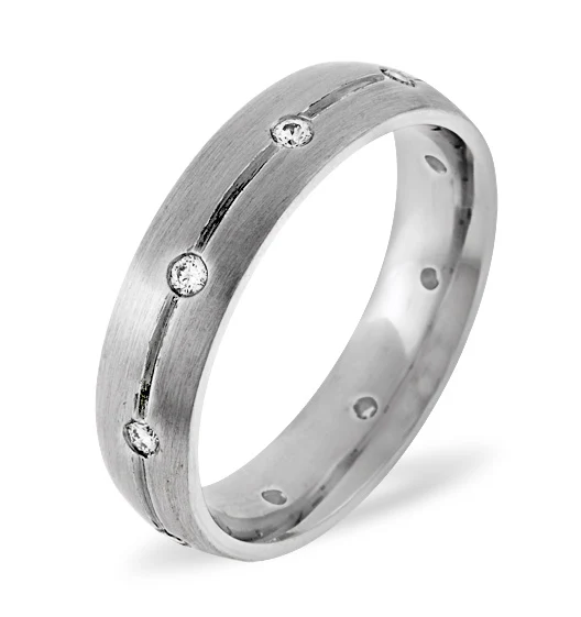 Mens 0.14ct H/Si Diamond Platinum Dress Ring