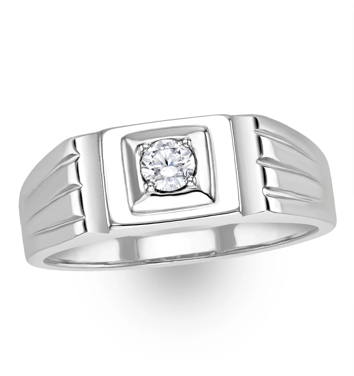 Mens 0.25ct Lab Diamond Design Ring in 925 Sterling Silver - Image 3