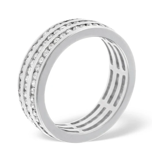 Mens 1.5ct H/Si Diamond 18K White Gold Full Band Ring - Image 3