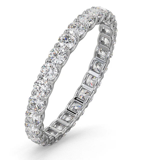 Mens 1ct G/Vs Diamond 18K White Gold Full Band Ring
