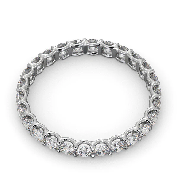 Mens 1ct G/Vs Diamond 18K White Gold Full Band Ring - Image 4