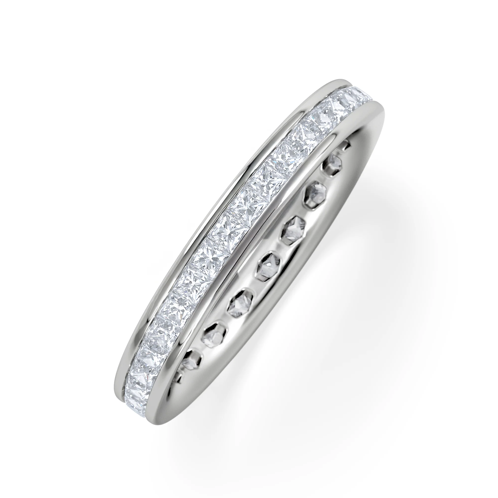Mens 1ct G/Vs Diamond 18K White Gold Full Band Ring Item