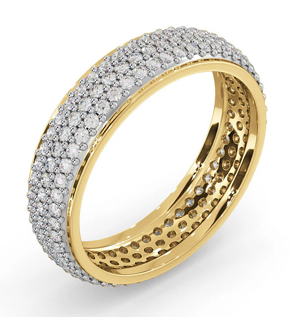 Mens 1ct H/Si Diamond 18K Gold Full Band Ring IHG55-322JUA - Image 2