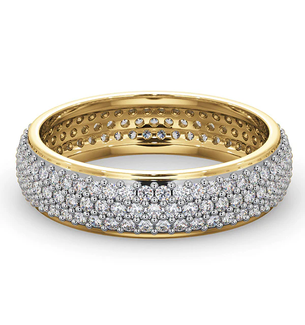 Mens 1ct H/Si Diamond 18K Gold Full Band Ring IHG55-322JUA - Image 3