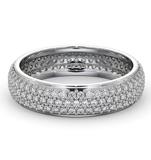 Mens 1ct H/Si Diamond Platinum Full Band Ring - Image 3