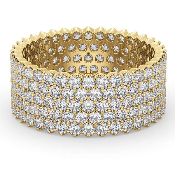 Mens 3ct G/Vs Diamond 18K Gold Full Band Ring - Image 3