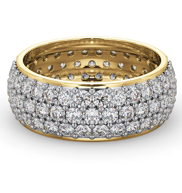 Mens 3ct G/Vs Diamond 18K Gold Full Band Ring - Image 3