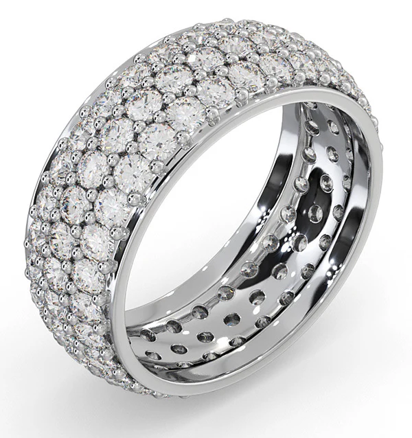 Mens 3ct G/Vs Diamond Platinum Full Band Ring - Image 2