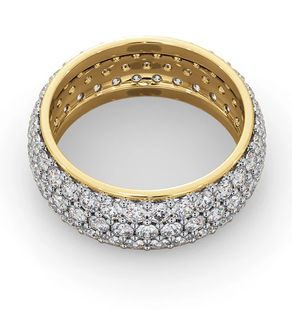 Mens 3ct H/Si Diamond 18K Gold Full Band Ring - Image 4
