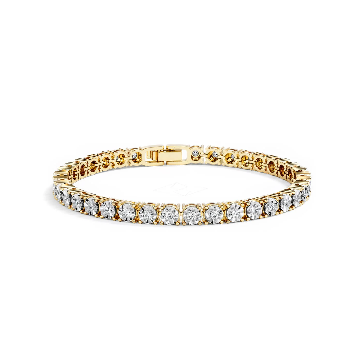 Mens Lab Diamond 1.00ct Tennis Bracelet in 18K Gold Vermeil - Image 12