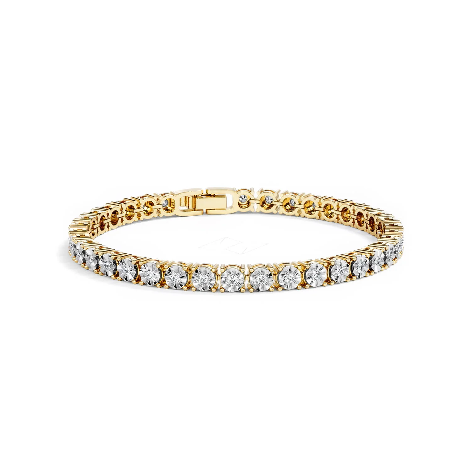 Mens Lab Diamond 1.00ct Tennis Bracelet in 18K Gold Vermeil - Image 13