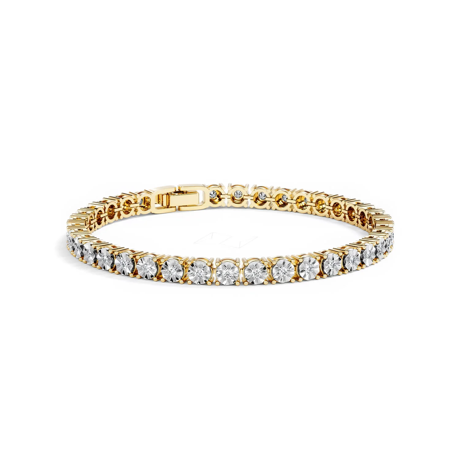 Mens Lab Diamond 1.00ct Tennis Bracelet in 18K Gold Vermeil - Image 15