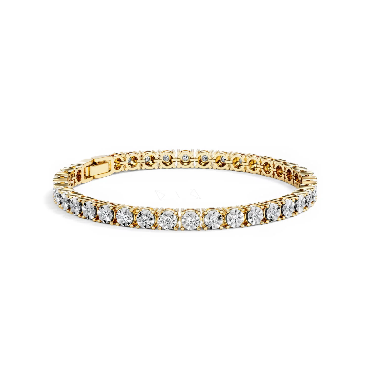 Mens Lab Diamond 1.00ct Tennis Bracelet in 18K Gold Vermeil - Image 22