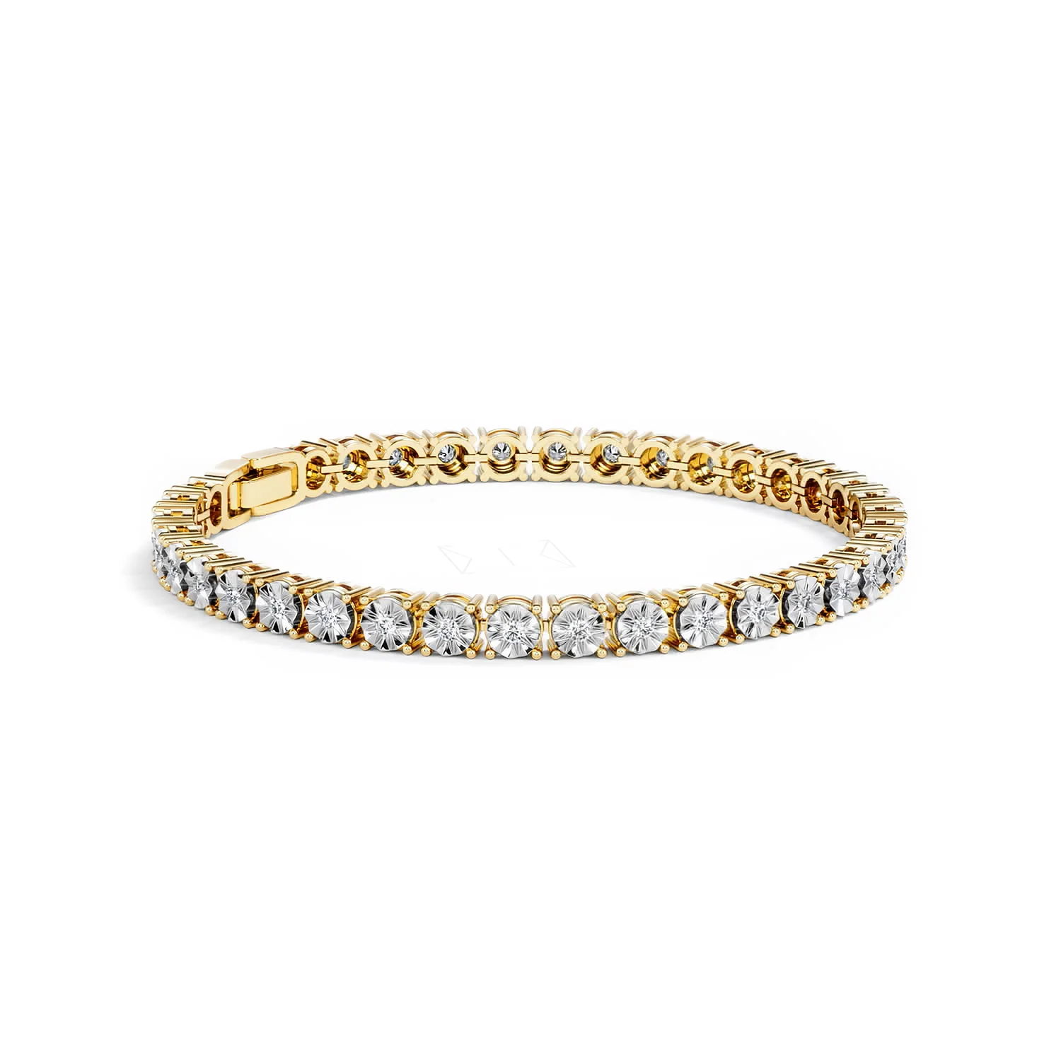 Mens Lab Diamond 1.00ct Tennis Bracelet in 18K Gold Vermeil - Image 23